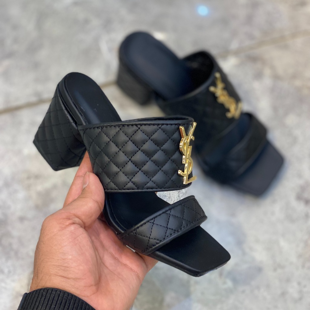 صندل پاشنه دار ysl رنگ سفید و مشکی سایز 37 تا 40